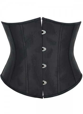 Victorian Black Jacquard Brocade Underbust Corset
