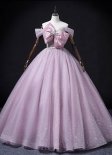 Off the Shoulder Big Bow Formal Prom Dress