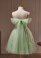 Green Beading Spaghetti Straps Tulle Mini Homecoming Dress 3
