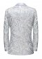A Men White Cashew Flower Sequin Floral Suit Jacket Blazer 2