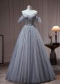 Off-The-Shoulder Sequin Long Evening Dress