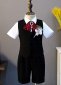 Boys 4-pcs Black Suit Wedding Ring Bearer Baptism Christening Formal Party Outfit Waistcoat Set