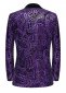 A Men Purple Cashew Flower Sequin Floral Suit Jacket Blazer 2