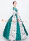 Blue Printed Rococo Lolita Cosplay Dress Theatre Costume 3
