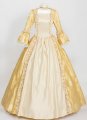 18th Century Women Rococo Ball Gown Renaissance Gold Floral Brocade Long Gothic Victorian Dress Masquerade Party Costumes