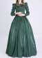 Green Victorian Dickens Fair Christmas Festive Caroler Caroling Dress Civil War Little Women Theater Clothing