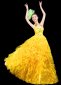 Yellow Halterneck Women Tulle Tutu Dance Dresses
