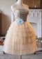 Off the Shoulder Pearl Short Multi Layered Cake Party Dress