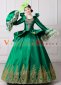 Green Long Flare Sleeves Vintage Lace Embroidered Masquerade Ball Gown Theater Costume