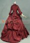Red Long Sleeve French Victoiran Bustle Marie Antoinette Ball Gown 2