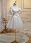 Short Sleeves Strapless Appliques Sequins Mini Formal Dresses 1