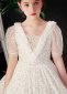 White Girls Sequin Baptism Wedding Formal Dresses 3