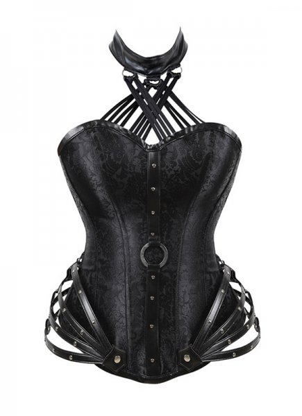 Historical Renaissance Black Longline Gothic Steampunk Corset