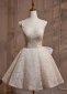 White Spaghetti Straps Backless Formal Embroidery Prom Mini Dress