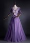 Embroidery Appliques Tulle Prom Dress With Purple 1
