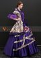 Purple Short Sleeves Floral Vintage Rococo Masquerade Dress Theater Costume 2