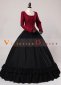 Wine Red and Black Long Sleeve Civil War Victorian Dress 2