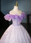Floral Off The Shoulder Purple Corset Party Dress 3