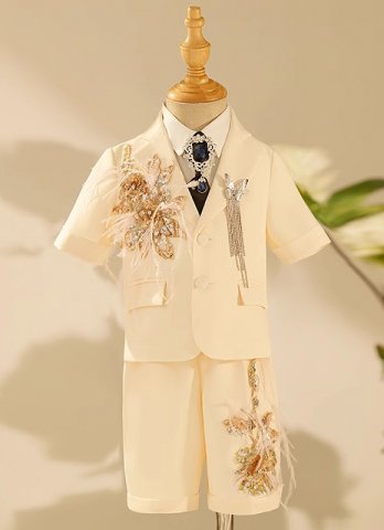 Boys Show Stage Formal Blazer Suits 5 Piece Kids Fashion Dress Suits Set