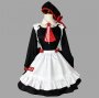 Black Long Sleeve Anime Cosplay Uniform Big Bow Lolita Maid Dress