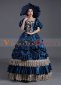 Blue Flower Baroque Wedding Ball Gown Theatre Costume
