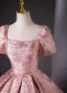 Pink Princess Printed Brocade Graduation Dress 3