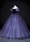 Gorgeous Deep Purple Shiny Tulle Velvet Prom Dress 1