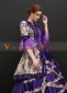 Purple Short Sleeves Floral Vintage Rococo Masquerade Dress Theater Costume 4