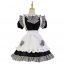 New 4 Pieces Japanese Animal Cosplay Costume Women Black and White Plaid Bow Kawaii Maid Lolita Dress Uniform for Girl