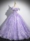 Purple Off Shoulder Neck Party Formal Dress 1
