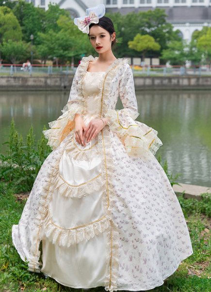 Victorian Floral Dresses Carnival Women Party Ball Gown
