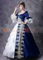 Blue Long Sleeve Lace Embroidered Rococo Renaissance Ball Gown Reenactment Theater Dress 3