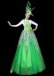 Showgirl Flower Leaf Dresses Holiday Theater Dance Costume Green