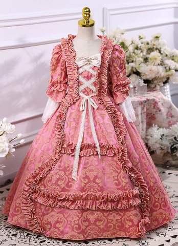 Girls Victorian Masquerade Ball kids Baroque Princess Dress