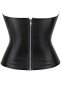 Hollow Leather Tight Fitting Corset with Back Zipper 1