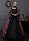 Historical Purple Floral Brocade Victorian Dress 1