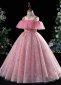 Girls Pink Beauty Pageants Sequin Formal Dresses 2