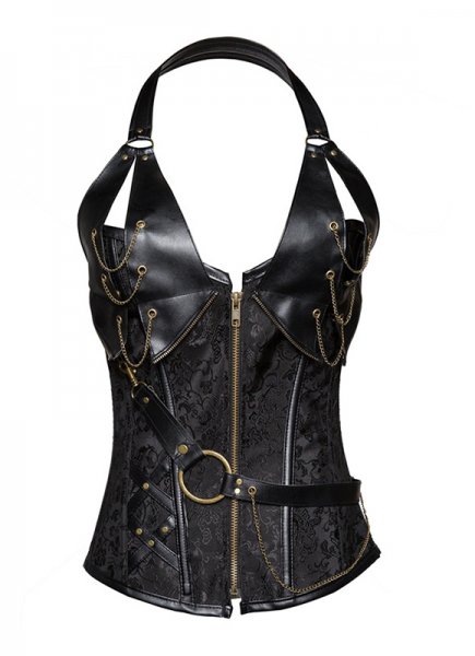 Historical Gothic Victorian Jacquard Sexy Corset Top