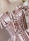 Vintage Off the Shoulder Jacquard Brocade Party Dress 2