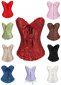 Red Black Sexy Jacquard Overbust Corsets