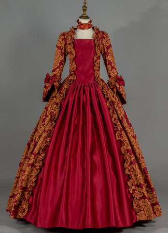 르네상스 식민지 골동품 꽃 패턴 브로케이드 빈티지 빅토리아 스타일 드레스 여성 역사적 기간 드레스 할로윈 의상