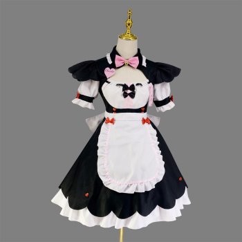 Plus Size Black Catgirl Cosplay Maid Dress