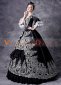 Black Rococo Embroidery Princess Vintage Renaissance Reenactment Steampunk Victorian Dress