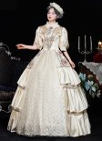 Carnival Victorian Marie Antoinette Dress Versailles Makeup Ball Champagne Dresses