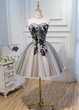 Custom-made Hand Applique Strapless Mini Formal Dress