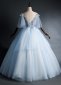 Light Blue Quinceanera Dresses Lace Applique Ball Gown 1