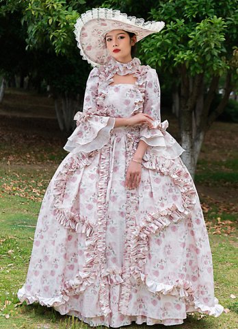 Custom-made Marie Antoinette Dresses Masquerade Party Floral Dress