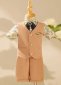 3pcs Boys Textured Formal Beige Suit Khaki