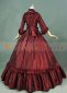 Red Long Sleeve French Victoiran Bustle Marie Antoinette Ball Gown 3