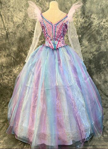Customized Purple And Blue Women Witch Cosplay Halloween Dress Adult Princess Dresses Christmas Costume